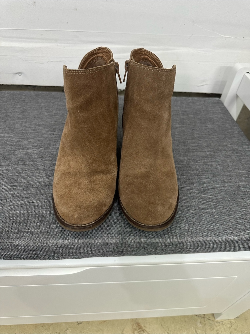Lucky Brand Suede Ankle Boots in Tan Brown